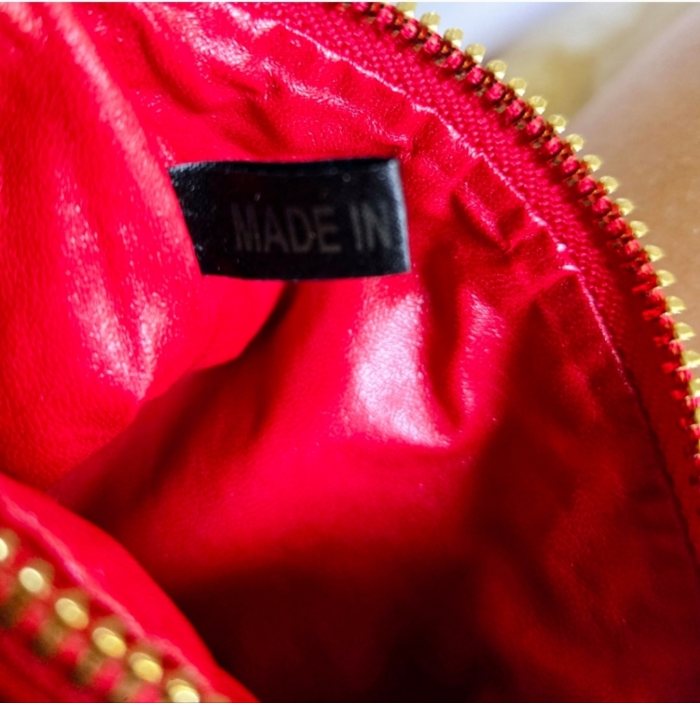 Dooney & Bourke Red Patent Leather Coin Purse with Gold Accents - Picture 9 of 11